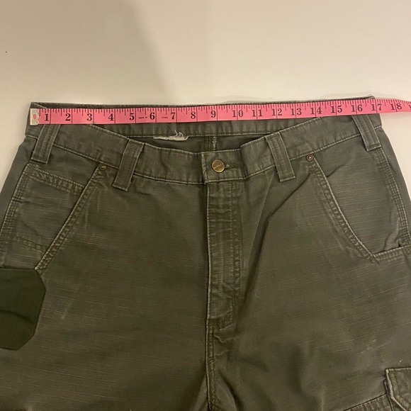Carhartt Pants Mens Green Cargo Ripstop Cotton Workwear Pockets Carpenter. - Picture 2 of 13